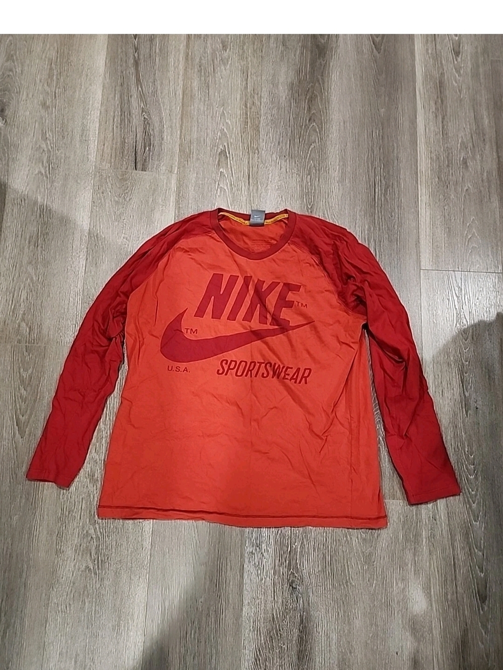 Red Long Sleeve T Shirt Mens Nike Xxl